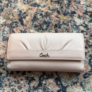 Coach Soft Leather Foldover Wallet - Pale Pink